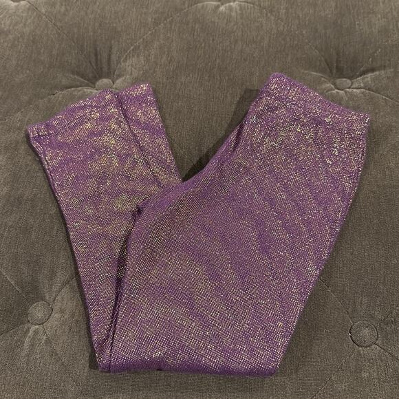 Peek purple metallic leggings size 4/5 - Picture 2 of 3